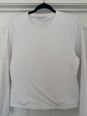 Abercrombie & Fitch White Long Sleeve Tee Basic Essential NWT Size XL